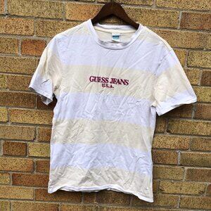 Striped Guess Farmers Market T Shirt Medium